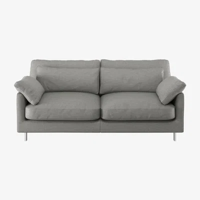 Habitat Habitat Cuscino 2 Seater Textured Fabric Sofa - Light Grey