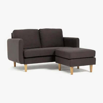 Habitat Habitat Remi 2 Seater Fabric Chaise in a Box - Charcoal