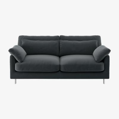 Habitat Habitat Cuscino 2 Seater Velvet Sofa - Dark Grey
