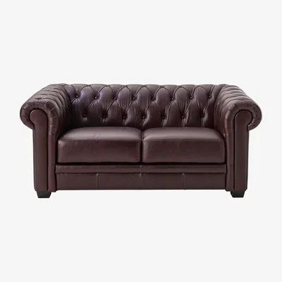 Habitat Habitat Chesterfield 2 Seater Leather Sofa - Walnut