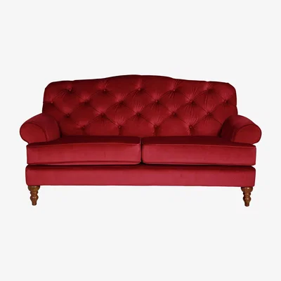 Habitat Habitat Valerie 2 Seater Velvet Sofa - Flame