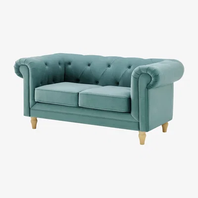 Habitat Habitat Clarendon Chesterfield Velvet 2 Seater Sofa - Teal