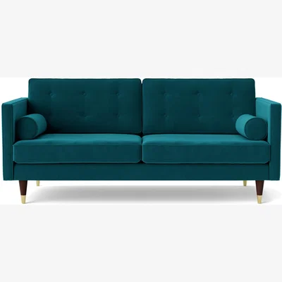 Habitat Swoon Porto Velvet 2 Seater Sofa- Kingfisher Blue