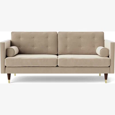 Habitat Swoon Porto Velvet 2 Seater Sofa - Taupe