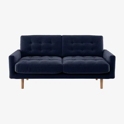Habitat Habitat Fenner 2 Seater Velvet Sofa - Navy