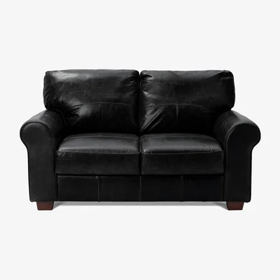 Habitat Habitat Salisbury 2 Seater Leather Sofa - Black