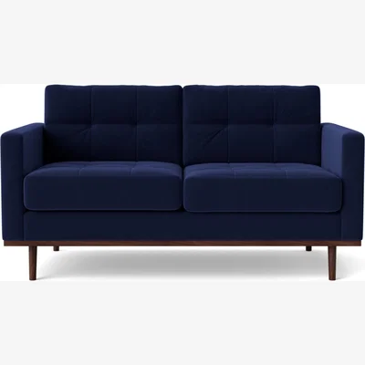 Habitat Swoon Berlin Velvet 2 Seater Sofa - Ink Blue