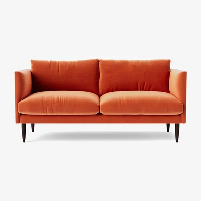 Habitat Swoon Luna Velvet 2 Seater Sofa - Burnt Orange