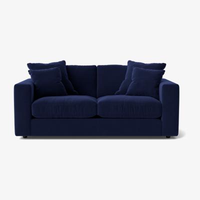 Habitat Swoon Althaea Velvet 2 Seater Sofa - Ink Blue