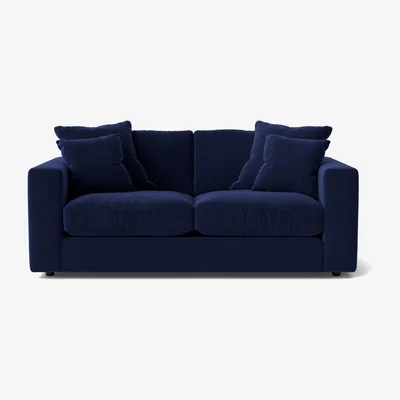 Habitat Swoon Althaea Velvet 2 Seater Sofa - Ink Blue