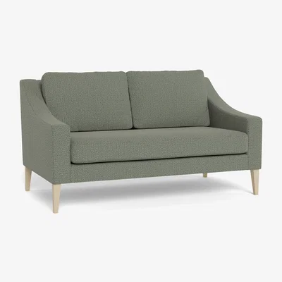 Heal's Heal's Richmond 2 Seater Sofa Boucle Tweed Lapis Black Beech Feet