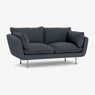 Heal's Heal's Allora 2 Seater Sofa Linen Dark Grey Black Feet