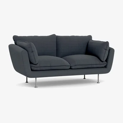 Heal's Heal's Allora 2 Seater Sofa Linen Dark Grey Black Feet