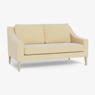 Heal's Heal's Richmond 2 Seater Sofa Smart Luxe Velvet Biscuit Black Feet