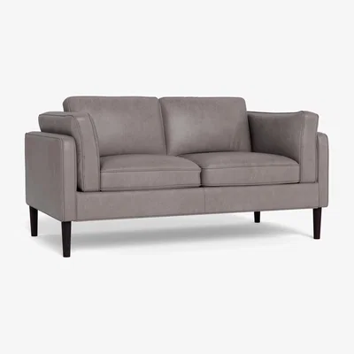 Heal's Heal's Sonno 2 Seater Daino Leather Elephant Walnut Feet - Heal's UK Furniture