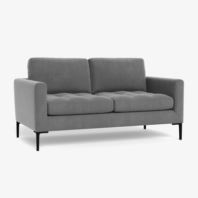 Heal's Heal's Eton 2 Seater Sofa Smart Velvet Mercury Black Feet - Heal's UK Furniture