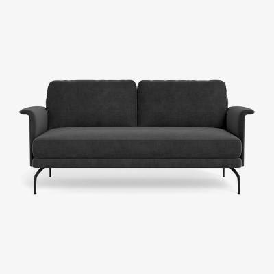 Heal's Heal's Iver 2 Seater Sofa Smart Luxe Velvet Nickel Black Feet