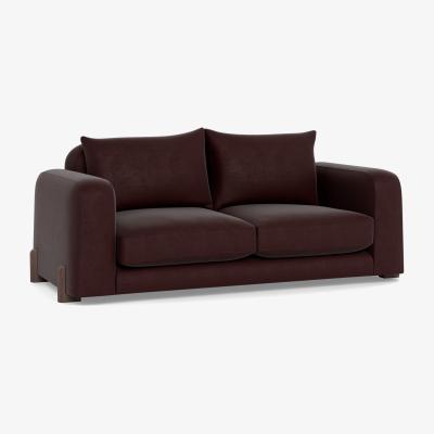 Heal's Heal's Nuvola 2 Seater Sofa Smart Luxe Velvet Acorn Black Painted Feet