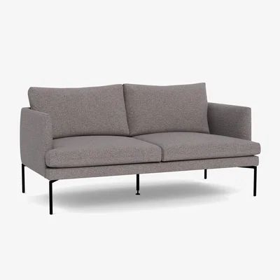 Heal's Heal's Matera 2 Seater Sofa Loop Boucle Granite Black Feet - Heal's UK Furniture