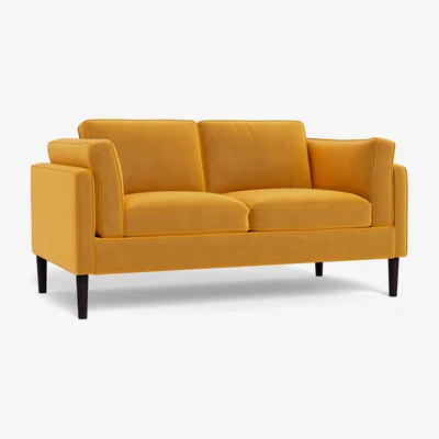 Heal's Heal's Sonno 2 Seater Nobilis Velvet Mustard Wenge Black Feet - Heal's UK Furniture