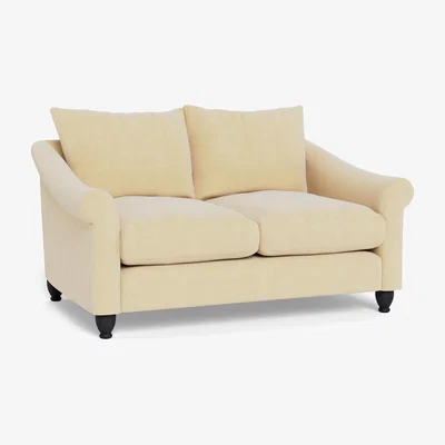 Heal's Heal's Devon 2 Seater Smart Luxe Velvet Biscuit Black Stain Beech Feet - Heal's UK Furniture