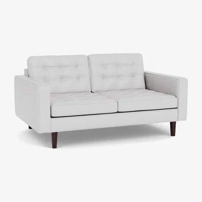 Heal's Heal's Hepburn 2 Seater Sofa Leather Grain White 000 Walnut Feet - Heal's UK Furniture