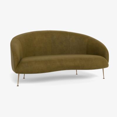 Heal's Heal's Bloomsbury 2 Seater Sofa Smart Luxe Velvet Peridot Brass Feet