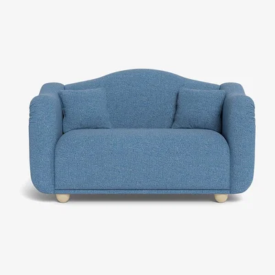 Heal's Heal's Tetbury 2 Seater Sofa Tejo Recycled Cobalt Natural Beech Feet