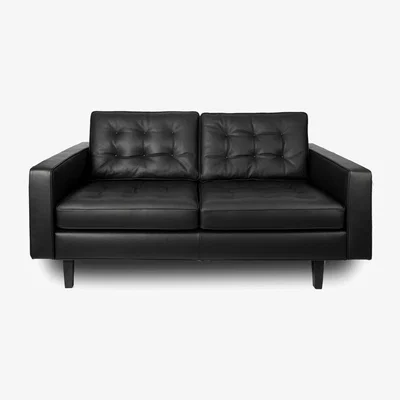 Heal's Heal's Hepburn 2 Seater Stonewash Leather Vintage Green 278 Walnut Feet - Heal's UK Furniture