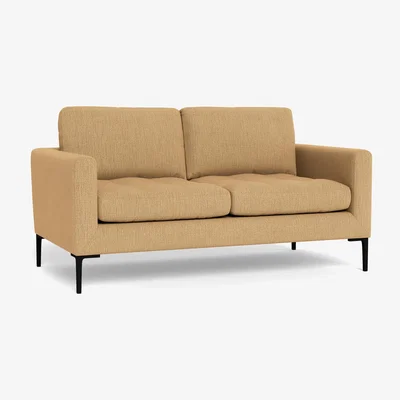 Heal's Heal's Eton 2 Seater Sofa Smart Linen Mix Sand Black Feet