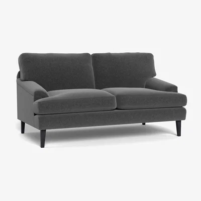 Heal's Heal's Stanton 2 Seater Sofa Melton Wool Granite Black Feet