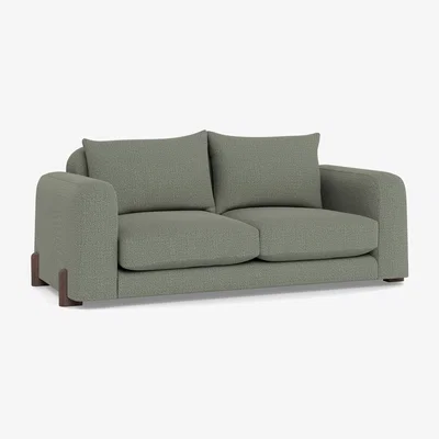 Heal's Heal's Nuvola 2 Seater Sofa Boucle Tweed Lapis Black Beech Feet