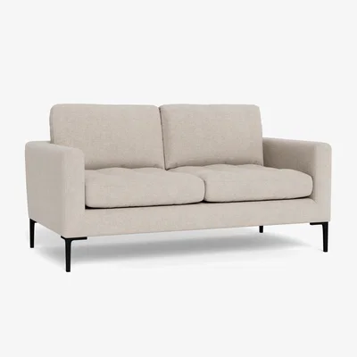 Heal's Heal's Eton 2 Seater Sofa Texture Limestone Brass Feet - Heal's UK Furniture