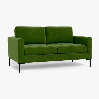 Heal's Heal's Eton 2 Seater Sofa Smart Luxe Velvet Grass Brass Feet