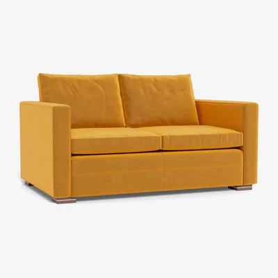 Heal's Heal's Palermo 2 Seater Sofa Nobilis Velvet Mustard Black Feet - Heal's UK Furniture