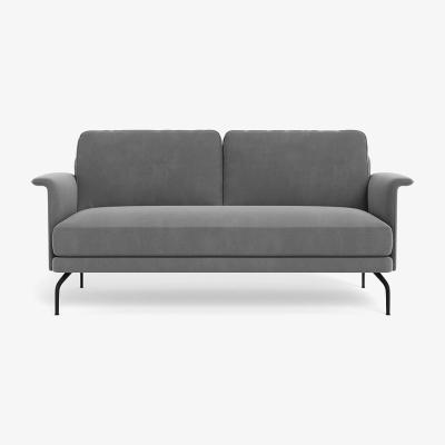 Heal's Heal's Iver 2 Seater Sofa Smart Velvet Mercury Black Feet