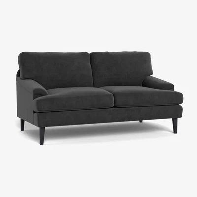 Heal's Heal's Stanton 2 Seater Sofa Smart Luxe Velvet Nickel Black Feet