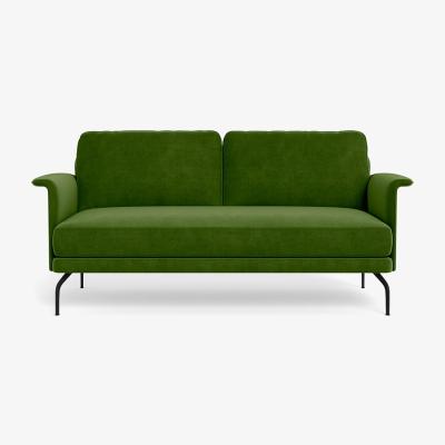Heal's Heal's Iver 2 Seater Sofa Smart Luxe Velvet Grass Black Feet