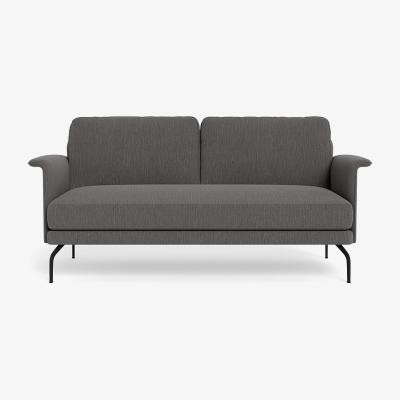 Heal's Heal's Iver 2 Seater Sofa Smart Linen Mix Grey Black Feet