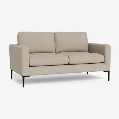 Heal's Heal's Eton 2 Seater Sofa Broad Weave Putty Black Feet
