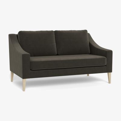 Heal's Heal's Richmond 2 Seater Sofa Velvet Charcoal Black Feet - Heal's UK Furniture