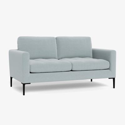 Heal's Heal's Eton 2 Seater Sofa Brushed Cotton Mist Black Feet - Heal's UK Furniture