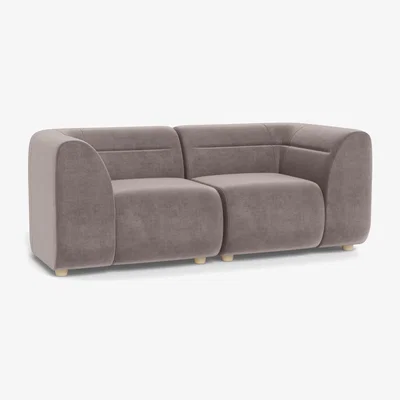 Heal's Heal's Lilli 2 Seater Sofa Smart Luxe Velvet Mushroom Natural Ash Feet - Heal's UK Furniture