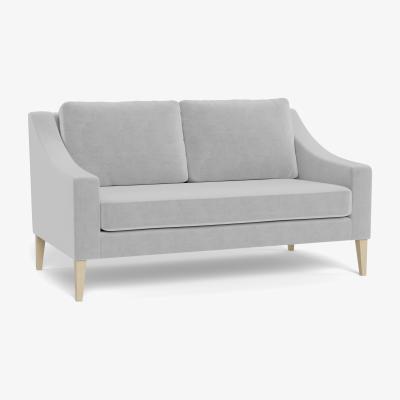 Heal's Heal's Richmond 2 Seater Sofa Velvet Platinum Black Feet - Heal's UK Furniture