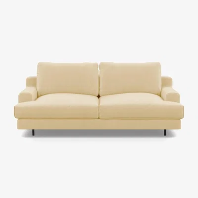 Heal's Heal's Orso 2 Seater Sofa Smart Luxe Velvet Azure Black Feet - Heal's UK Furniture