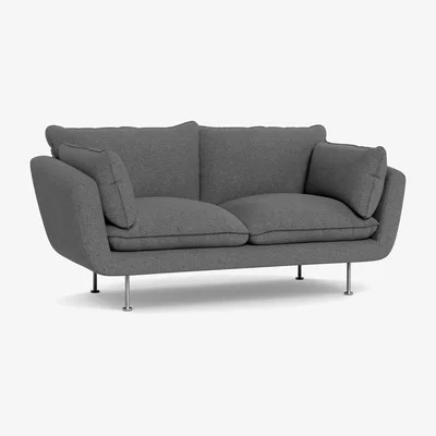 Heal's Heal's Allora 2 Seater Sofa Tejo Recycled Noir Brass Feet