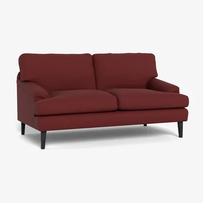 Heal's Heal's Stanton 2 Seater Sofa Capelo Linen-Cotton Etruscan Red Black Feet