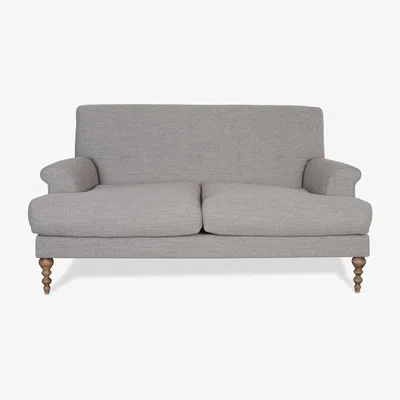 Heal's Scp Oscar 2 Seater Formal Sofa Velvet Midnight Walnut Feet - Heal's UK Furniture