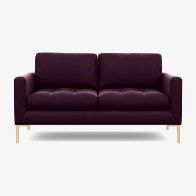 Heal's Heal's Eton 2 Seater Sofa Smart Luxe Velvet Airforce Blue Black Feet - Heal's UK Furniture