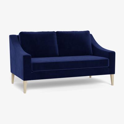 Heal's Heal's Richmond 2 Seater Sofa Smart Luxe Velvet Midnight Black Feet